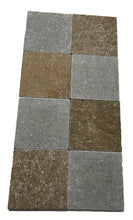 Load image into Gallery viewer, NOCE TRAVERTINE & CHATEAU GREEN FOSSIL LIMESTONE CHECKERBOARD 203X203