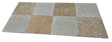 Load image into Gallery viewer, NOCE TRAVERTINE & CHATEAU GREEN FOSSIL LIMESTONE CHECKERBOARD 203X203