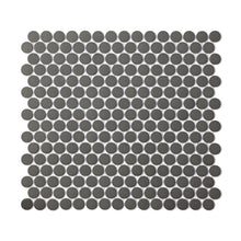 Load image into Gallery viewer, BLACK UNGLAZED PENNY ROUND PORCELAIN MOSAIC