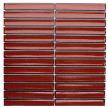 Load image into Gallery viewer, RAKU SPECKLE RED GLOSS PORCELAIN 20X145MM KITKAT MOSAIC