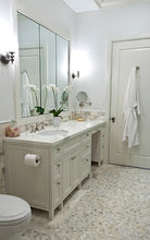 Load image into Gallery viewer, CALACATTA GOLD MARBLE PENNY ROUND HONED MOSAIC