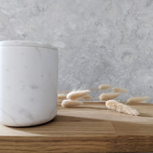 Load image into Gallery viewer, ARCTIC WHITE MARBLE HANDCRAFTED CANDEL VESSEL WITH LID