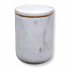 Load image into Gallery viewer, ARCTIC WHITE MARBLE HANDCRAFTED CANDEL VESSEL WITH LID