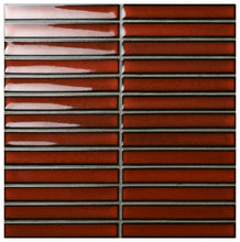 Load image into Gallery viewer, RAKU SPECKLE RED GLOSS PORCELAIN 20X145MM KITKAT MOSAIC