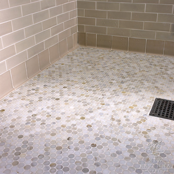 Penny Round Calacatta Gold Marble Mosaic