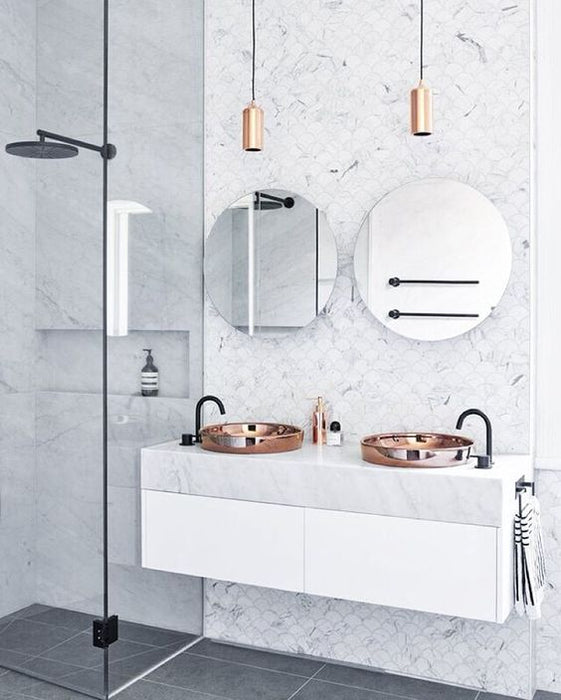Carrara Marble Fan Grey Mosaic