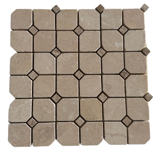 Crema Marfil + Odeon Marble Octagon Mosaic