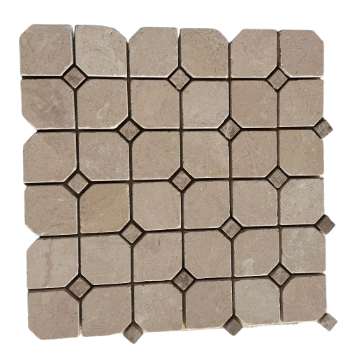 Crema Marfil + Odeon Marble Octagon Mosaic
