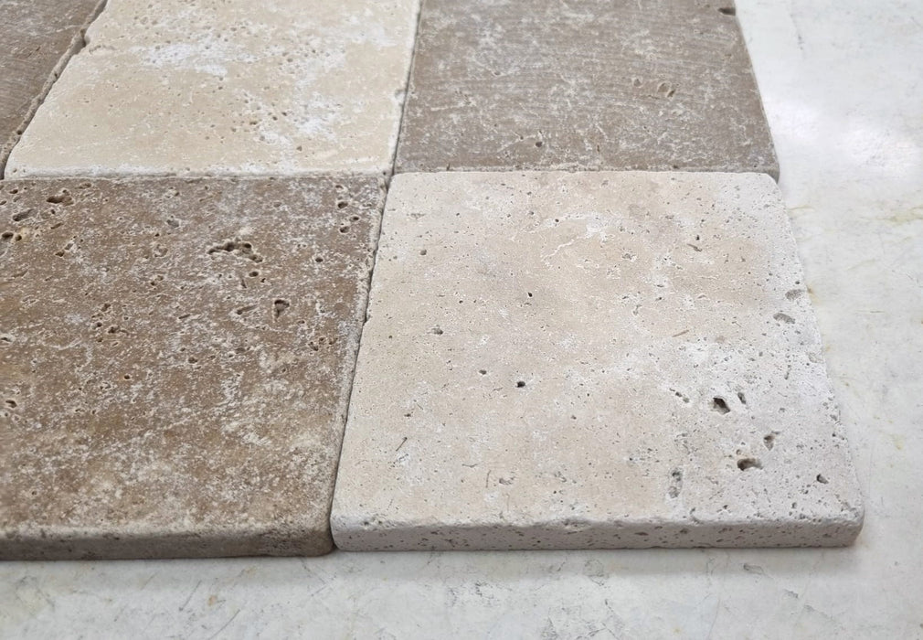 Checkerboard Noce & Classic Travertine Tile 100x100x10