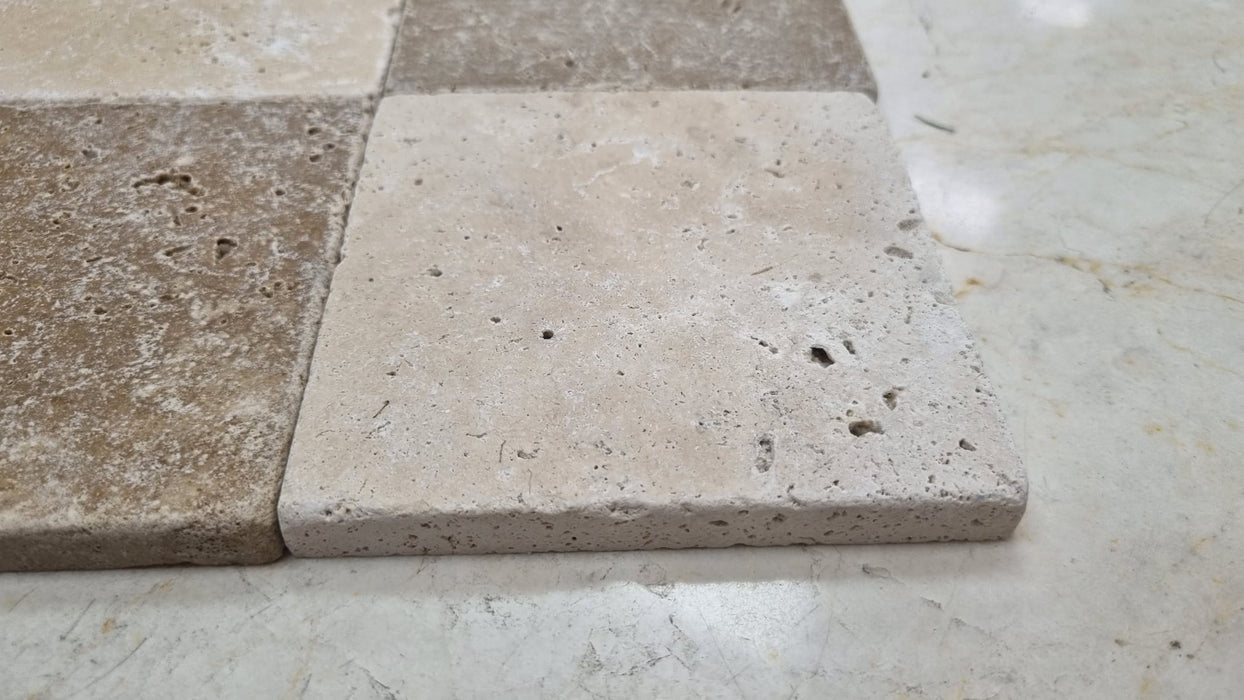 Checkerboard Noce & Classic Travertine Tile 203x203x12