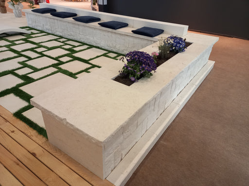 White Fossil Limestone Slab