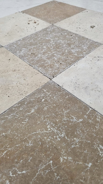 Checkerboard Noce & Classic Travertine Tile 203x203x12
