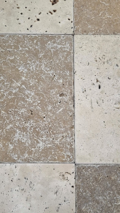 Checkerboard Noce & Classic Travertine Tile 203x203x12