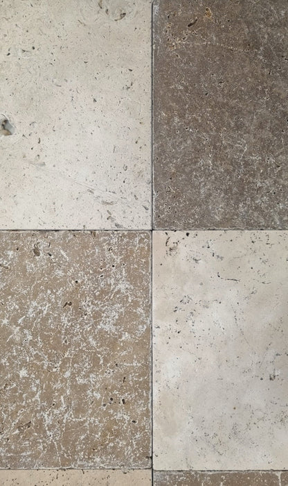 Checkerboard Noce & Classic Travertine Tile 203x203x12