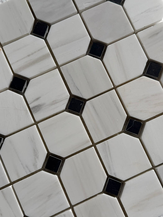 Imperial White Marble Octagon Mosaic