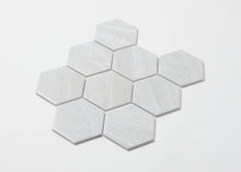 Load image into Gallery viewer, GREY MARBLE LOOK HEXAGON MOSAIC
