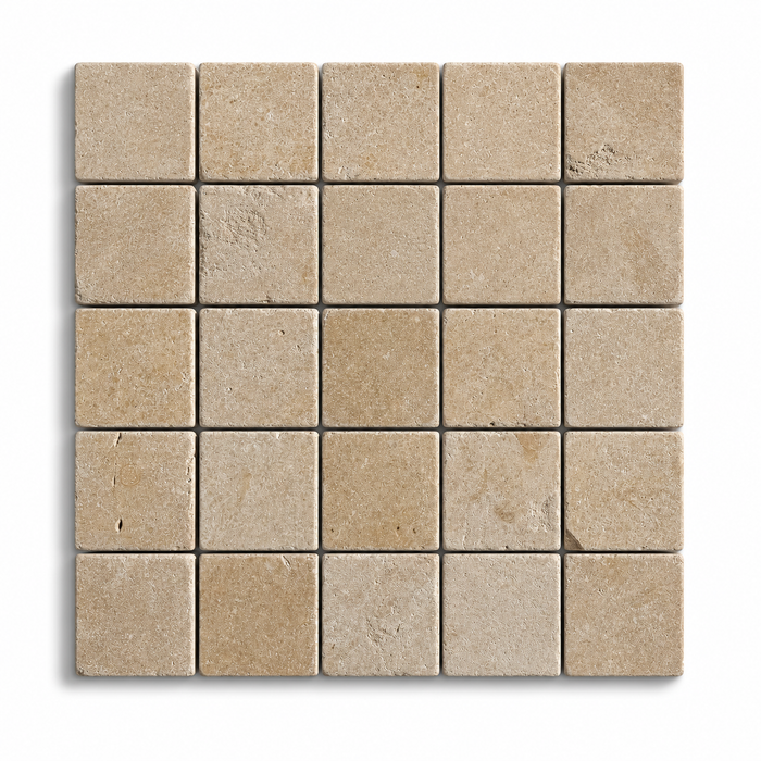 Crema Limestone Square Mosaic