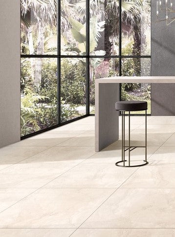 Romanstone Bianco Porcelain Tile 1200x1200x9 Natural