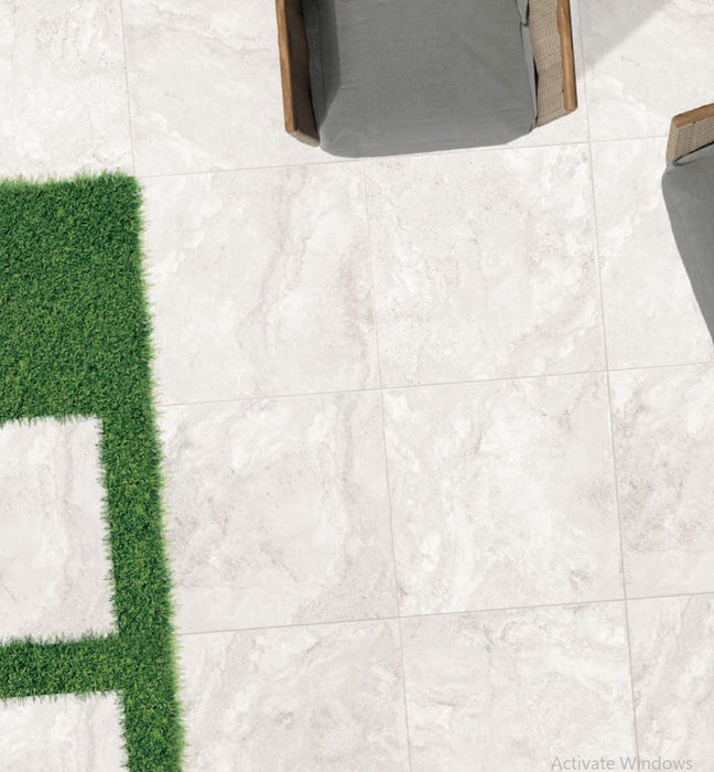 Romanstone Bianco Porcelain Tile 1200x1200x9 Natural