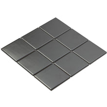 Load image into Gallery viewer, BLACK MATTE LARGE SQAURE PORCELAIN MOSAIC
