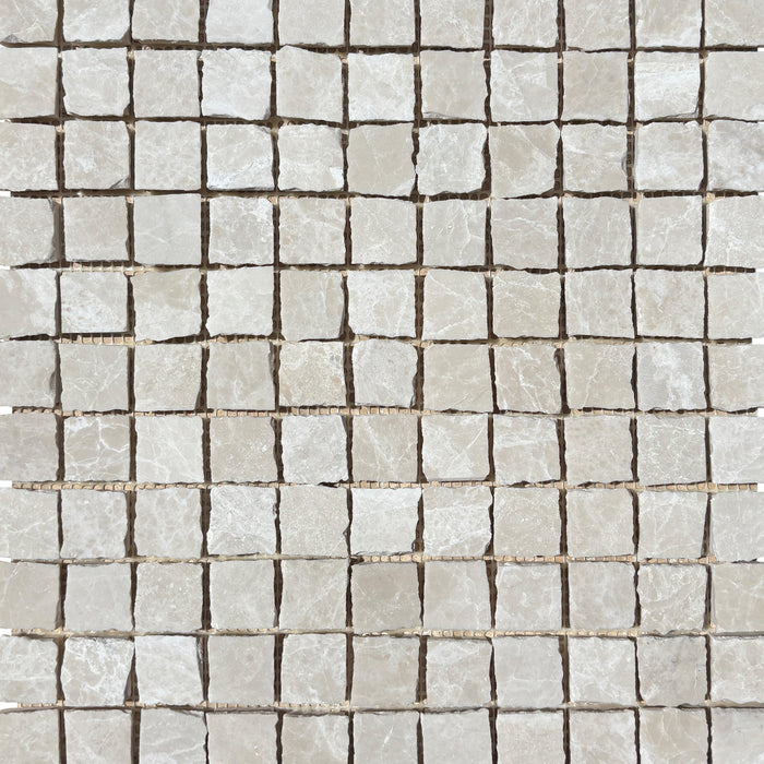 Botticino Marble Rustic Edge Square Mosaic 23x23x10 Honed