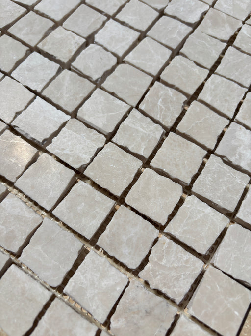 Botticino Marble Rustic Edge Square Mosaic 23x23x10 Honed