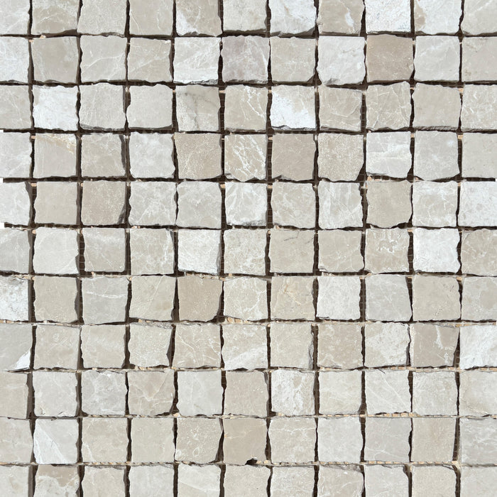 Botticino Marble Rustic Edge Square Mosaic 23x23x10 Polished