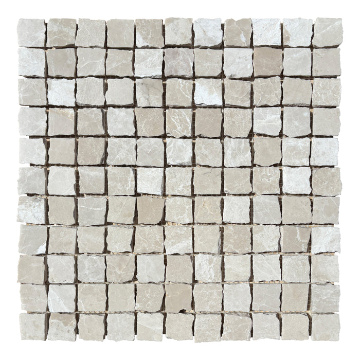 Botticino Marble Rustic Edge Square Mosaic 23x23x10 Polished