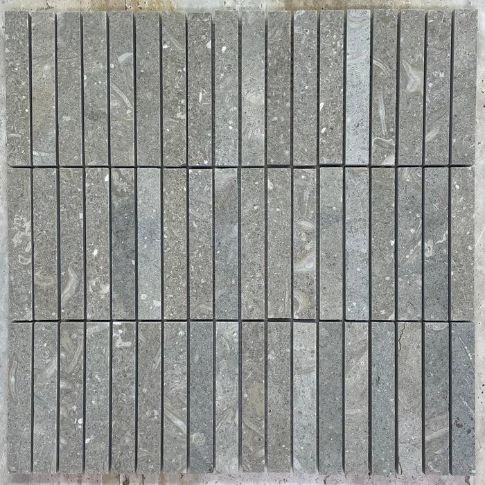 Chateau Green Fossil Limestone Small Kitkat Mosaic