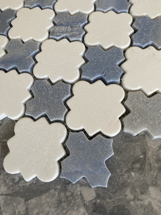 Nirvana Thassos & Azul Maccabas Marble Mosaic