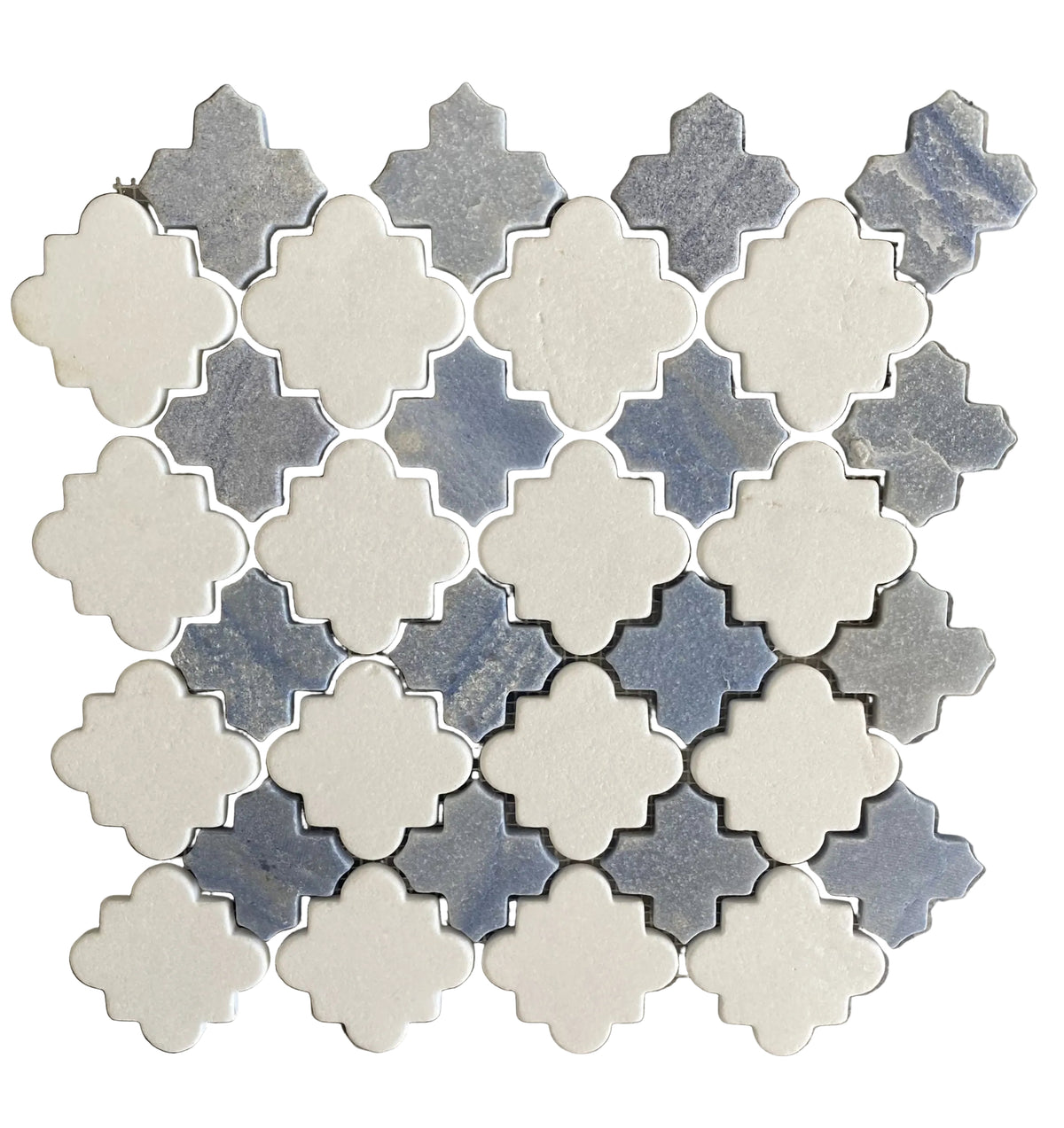 Nirvana Thassos & Azul Maccabas Marble Tumbled Mosaic 310x310x10 ...