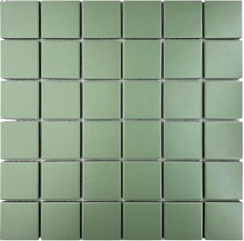 PISTACHIO GREEN UNGLAZED 48 X 48mm SQUARE MOSAIC