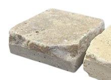 Load image into Gallery viewer, RUSTIC EDGE WALNUT TRAVERTINE TUMBLED COBBLES
