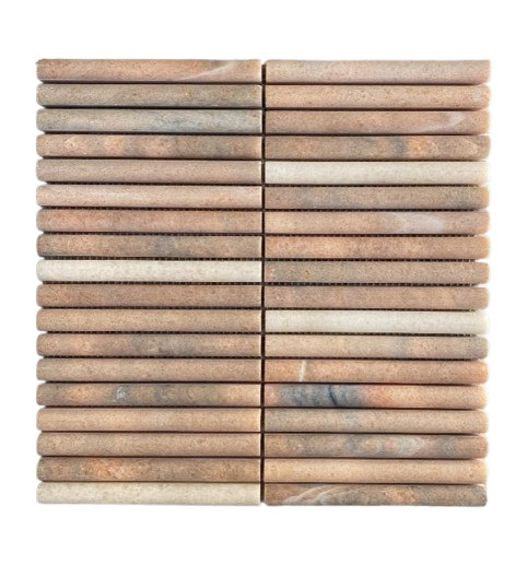 ROSA PORTOGALLO MINI FLUTES HONED MOSAIC