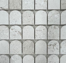 Load image into Gallery viewer, WHITE FOSSIL LIMESTONE ARCH MOSAIC
