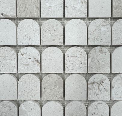 WHITE FOSSIL LIMESTONE ARCH MOSAIC