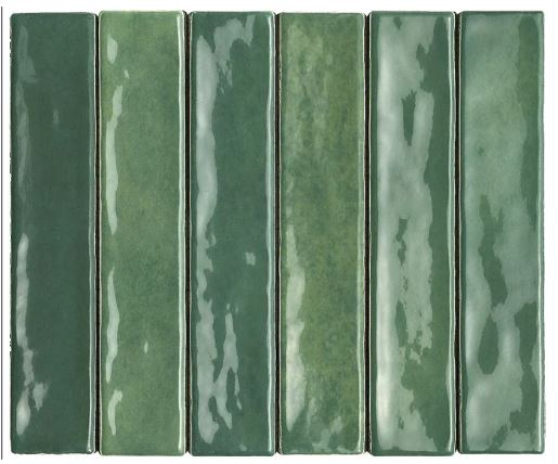 Mallorca Subway Green Ceramic Tile Gloss
