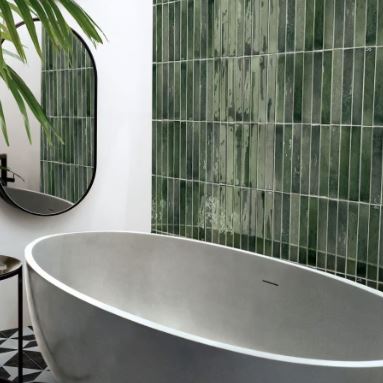 Memory Subway Moss Green Porcelain Tile