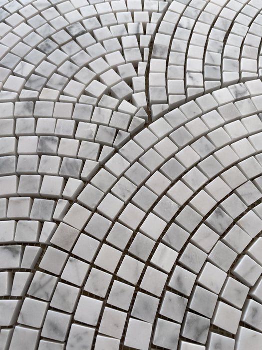 Carrara Marble Mini Fan Mosaic