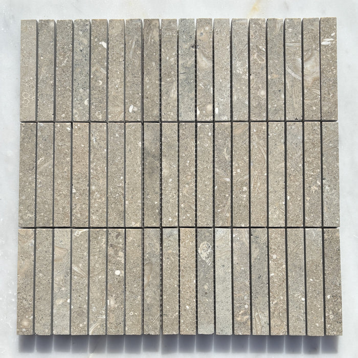 Chateau Green Fossil Limestone Small Kitkat Mosaic