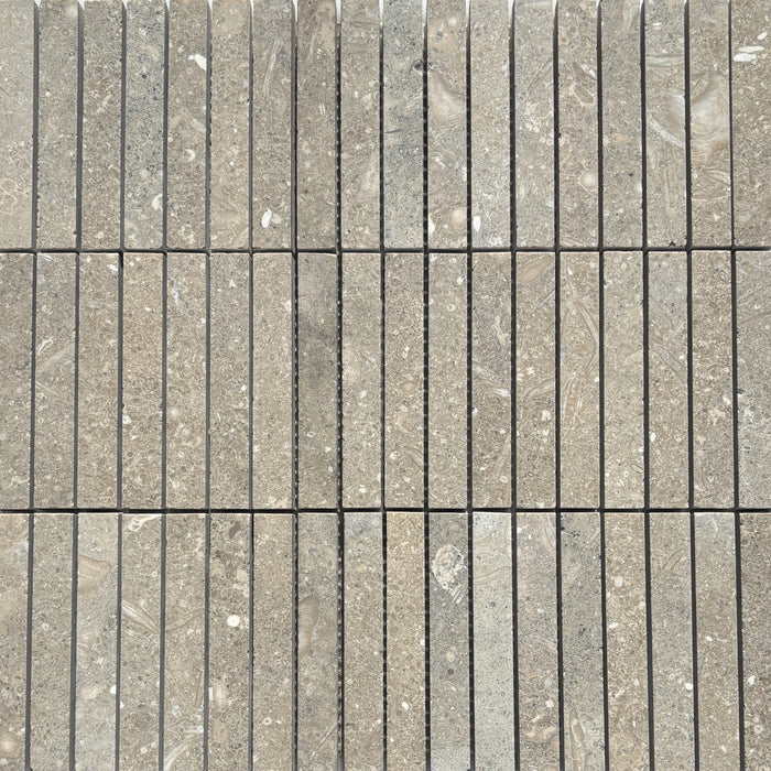 Chateau Green Fossil Limestone Small Kitkat Mosaic