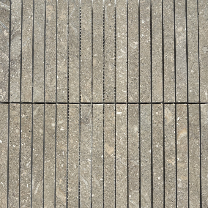 Chateau Green Fossil Limestone Large Kitkat Mosaic 15x150x10