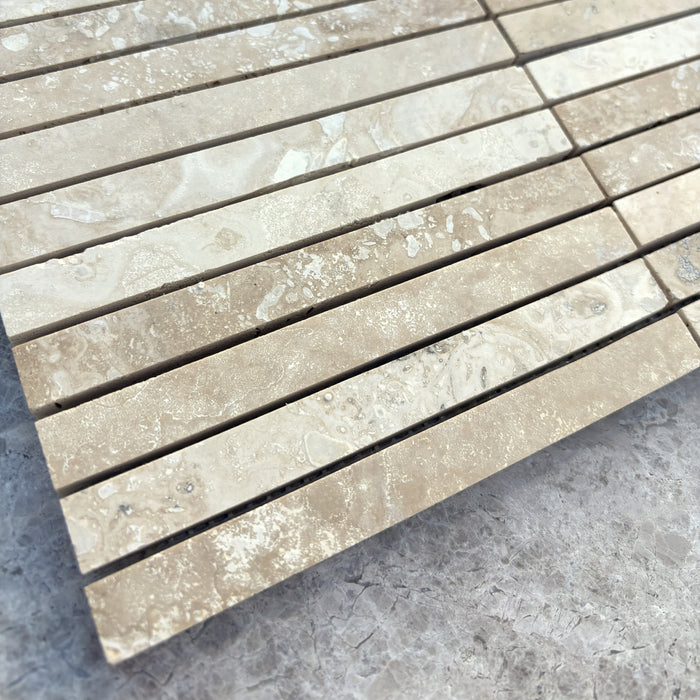 Classic Travertine Large Kitkat Mosaic Honed & Unfilled