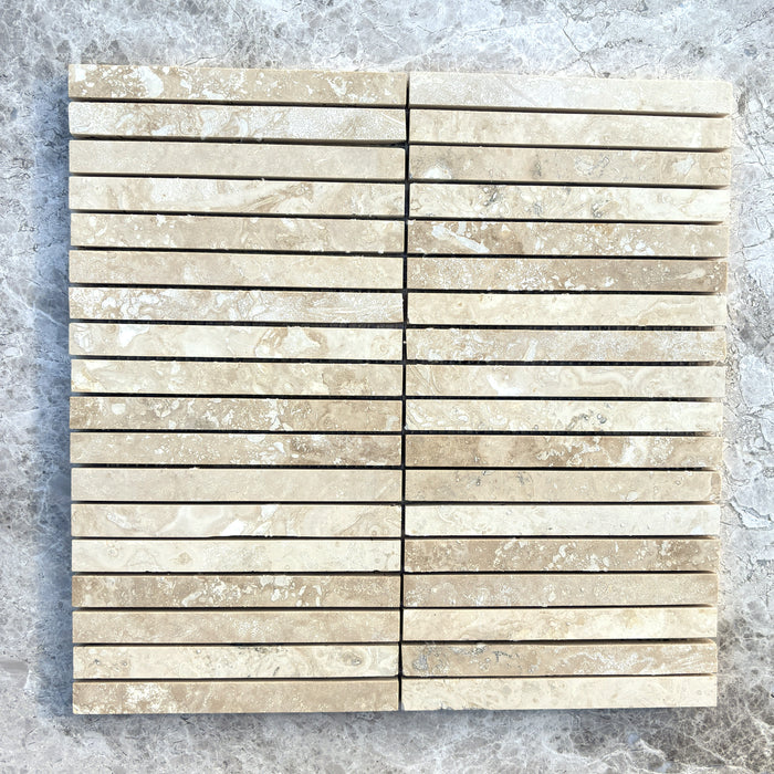 Classic Travertine Large Kitkat Mosaic Honed & Unfilled
