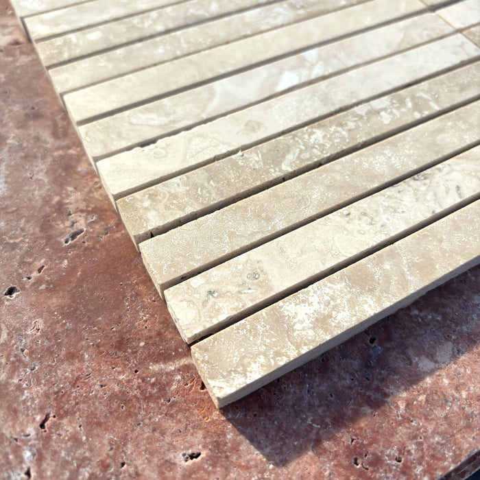 Classic Travertine Large Kitkat Mosaic Honed & Unfilled