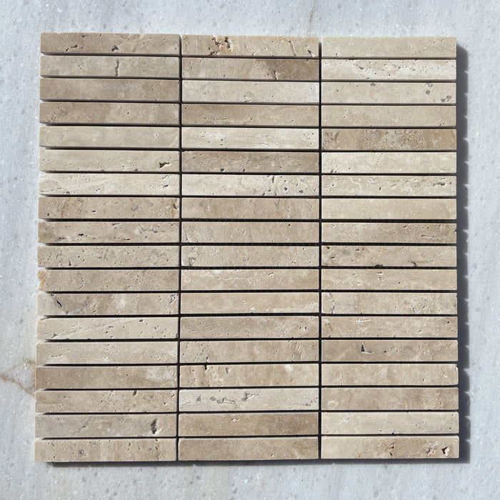 Classic Travertine Small Kitkat Mosaic Honed & Unfilled
