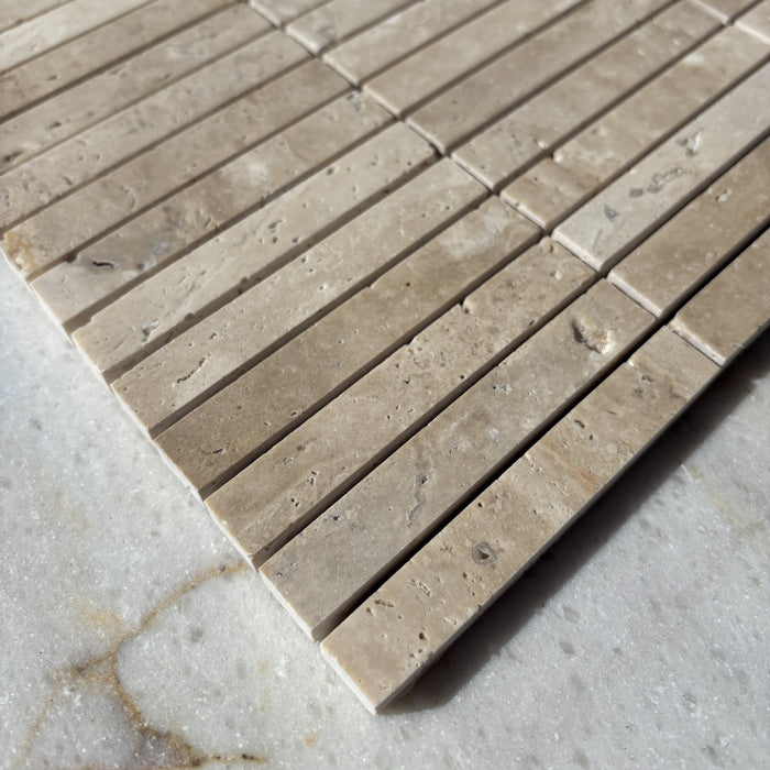 Classic Travertine Small Kitkat Mosaic Honed & Unfilled