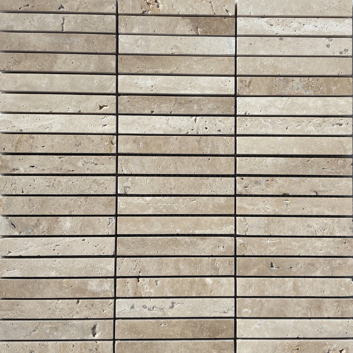 Classic Travertine Small Kitkat Mosaic Honed & Unfilled