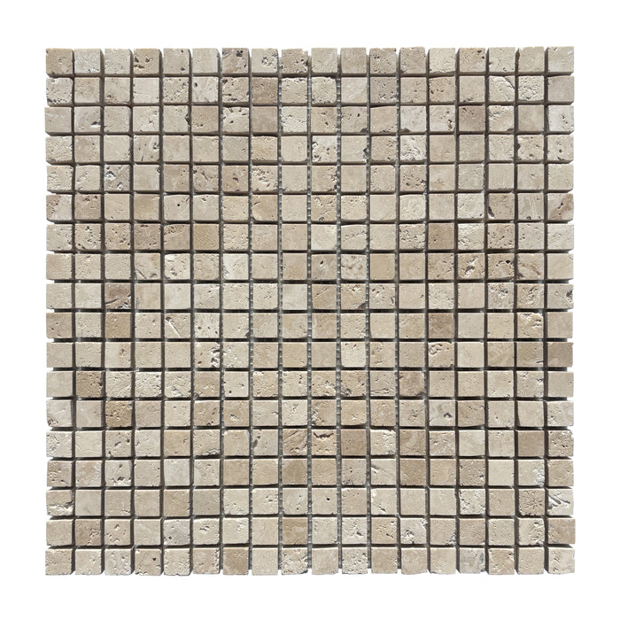 Classic Travertine Mini Square Mosaic Honed & Unfilled