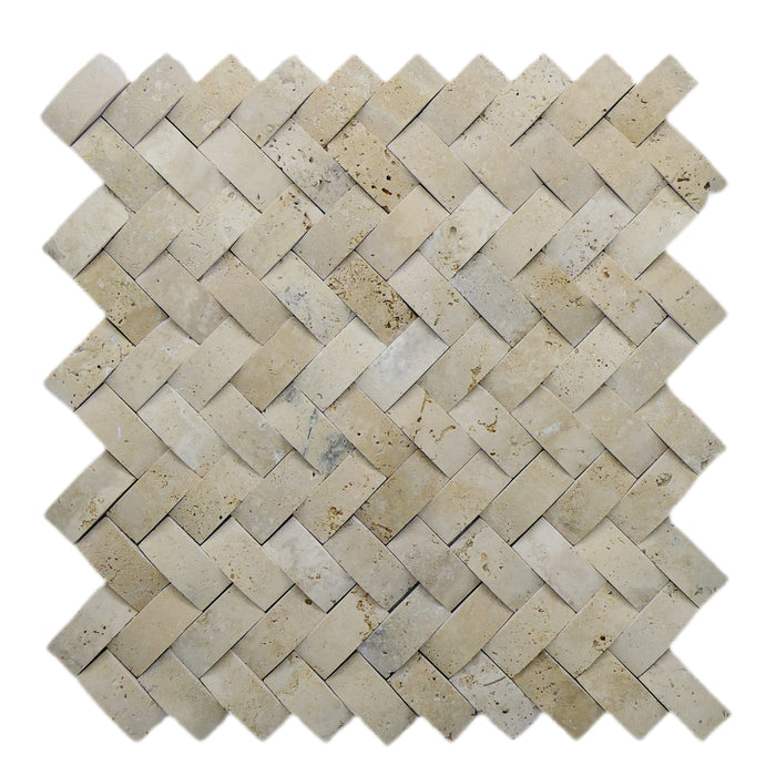 Classic Travertine Convex Herringbone Mosaic